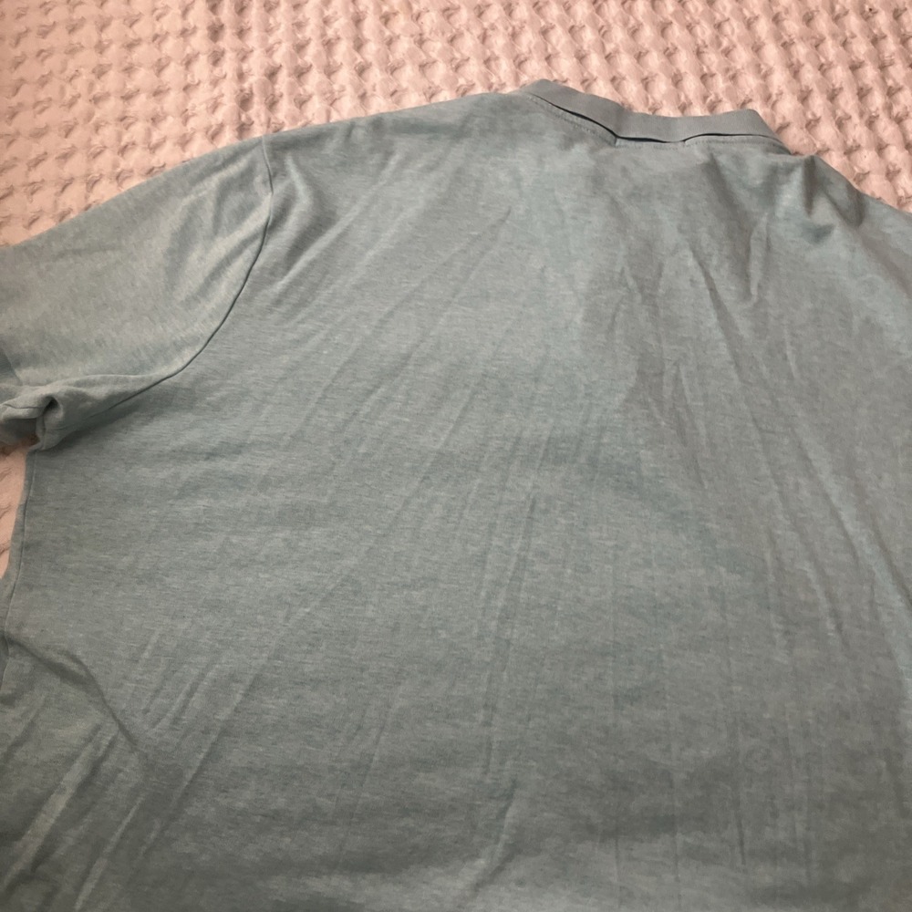 Polo Ralph Lauren Shirt Mens XL Blue Classic Fit Flesh‎ Pony Short Slv Tiny Hole - Picture 5 of 8